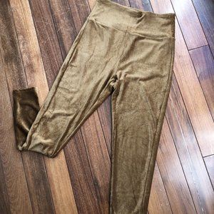 Agnes & Dora Gold Velvet Leggings